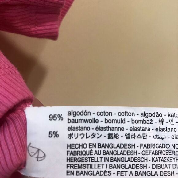 Zara Pink Rib Polo Shirt NWOT - Picture 7 of 7
